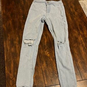 Forever 21 Light Blue Distressed Jeans
